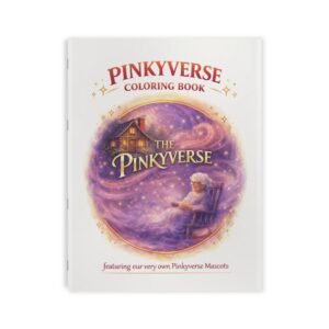 Pinkyverse coloring book | Fantasy mascots, cozy cottage, whimsical scenes
