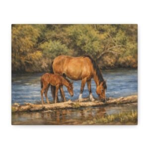 In Tribute to the Salt River Mare & Foal β Painterly Canvas