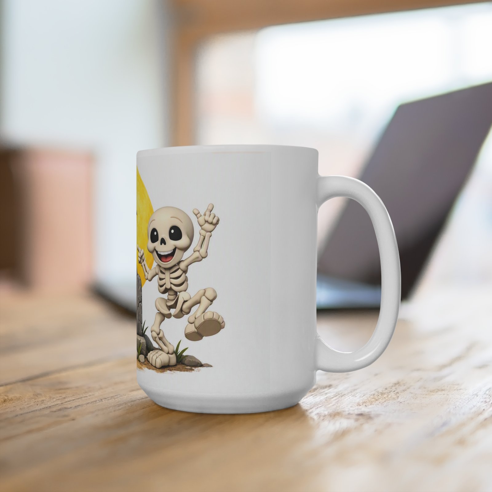 Halloween Skeleton RIP Mug — Cute Spooky Fall Coffee Cup - Image 5