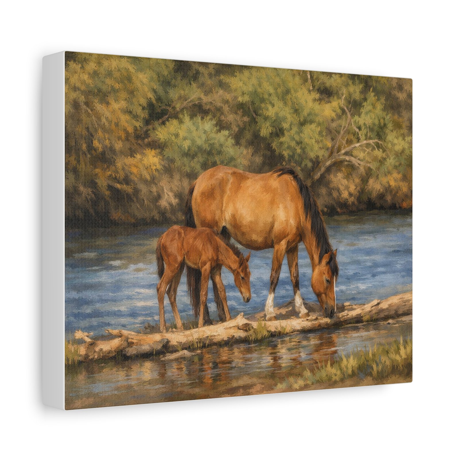 In Tribute to the Salt River Mare & Foal β Painterly Canvas - Image 2