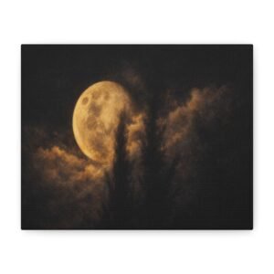 Full Moon & Clouds Canvas β Painterly Edition