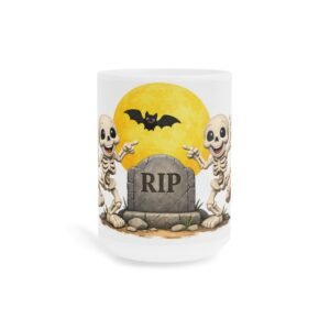 Halloween Skeleton RIP Mug — Cute Spooky Fall Coffee Cup