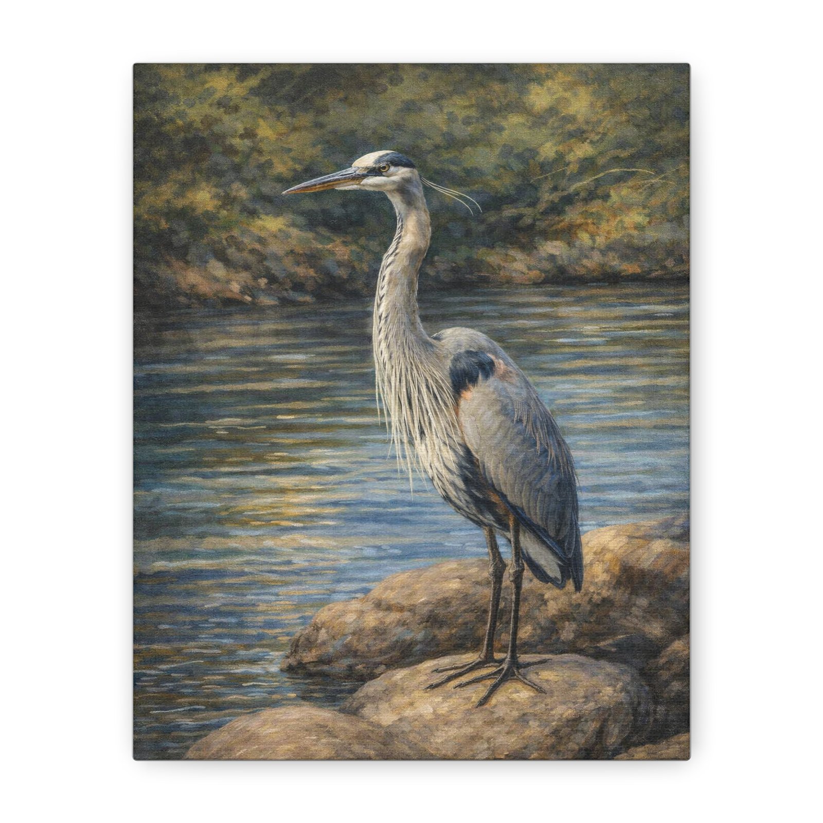 Blue Heron at the Salt River – Painterly Canvas