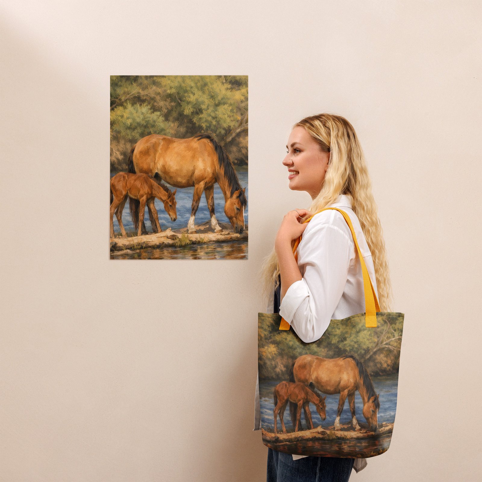 In Tribute to the Salt River Mare & Foal β Painterly Tote - Image 14