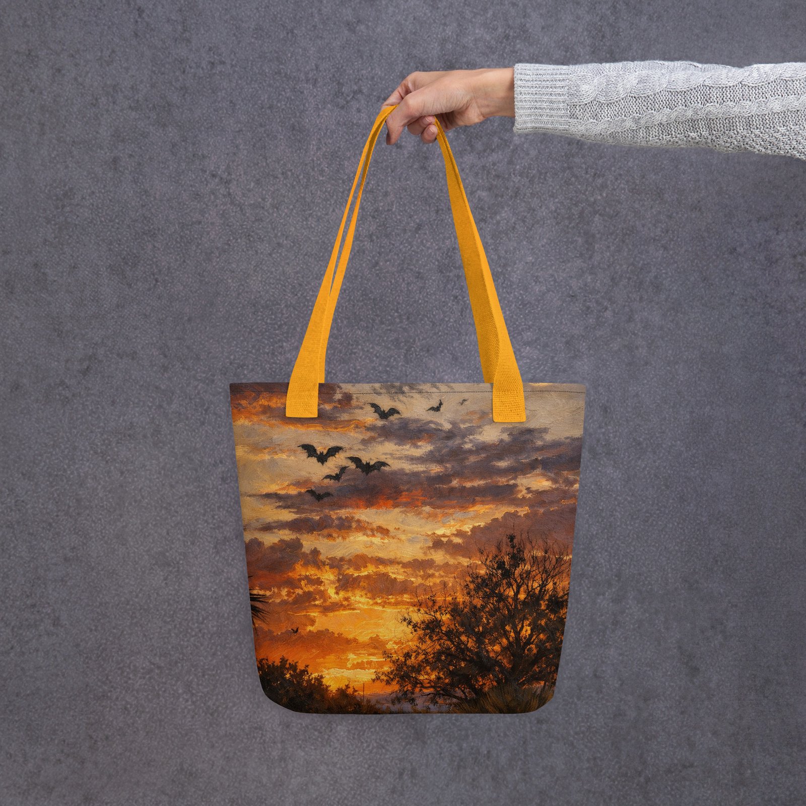 Sunrise With Bats Tote β Original Photo Turned Painterly Artwork - Image 7
