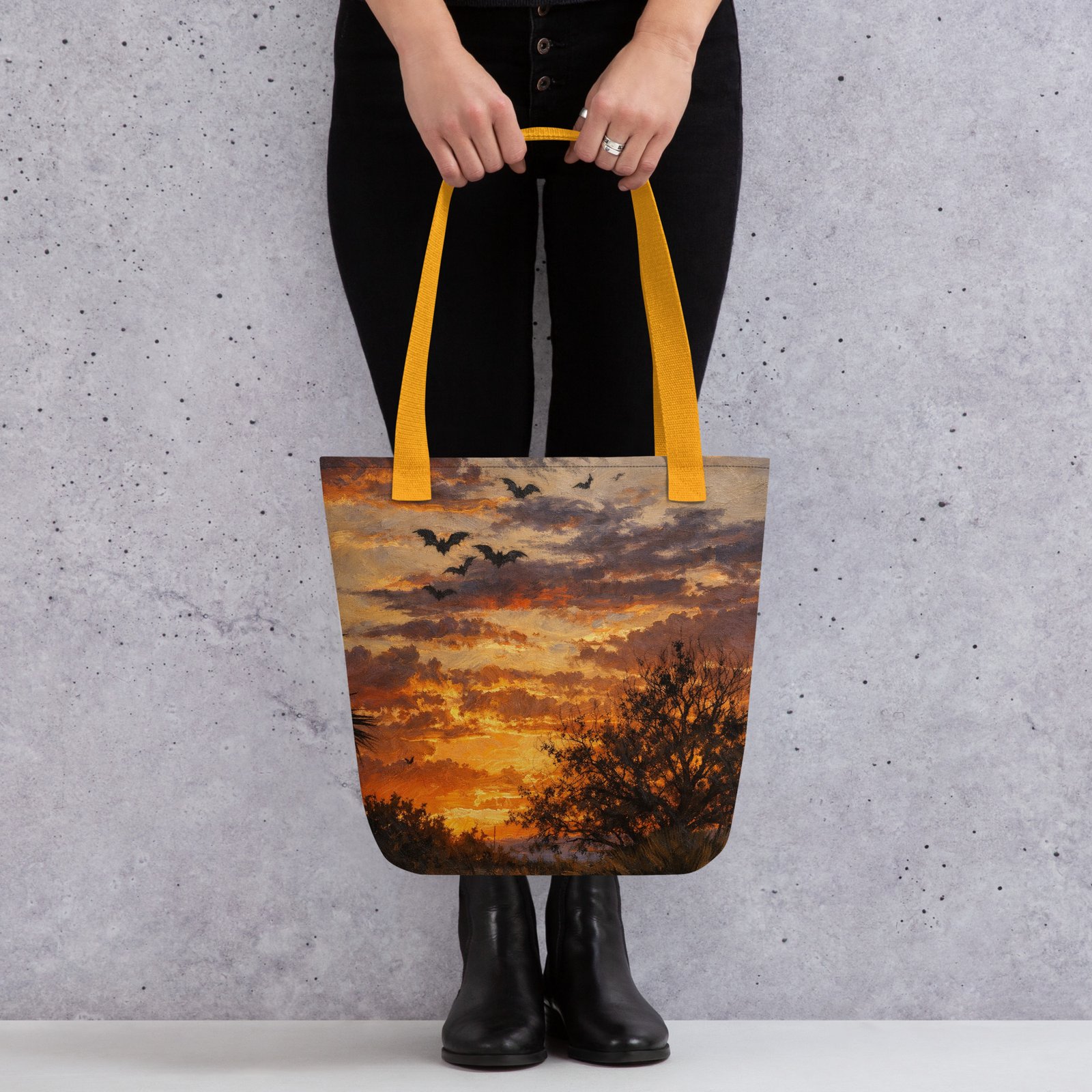 Sunrise With Bats Tote β Original Photo Turned Painterly Artwork - Image 6
