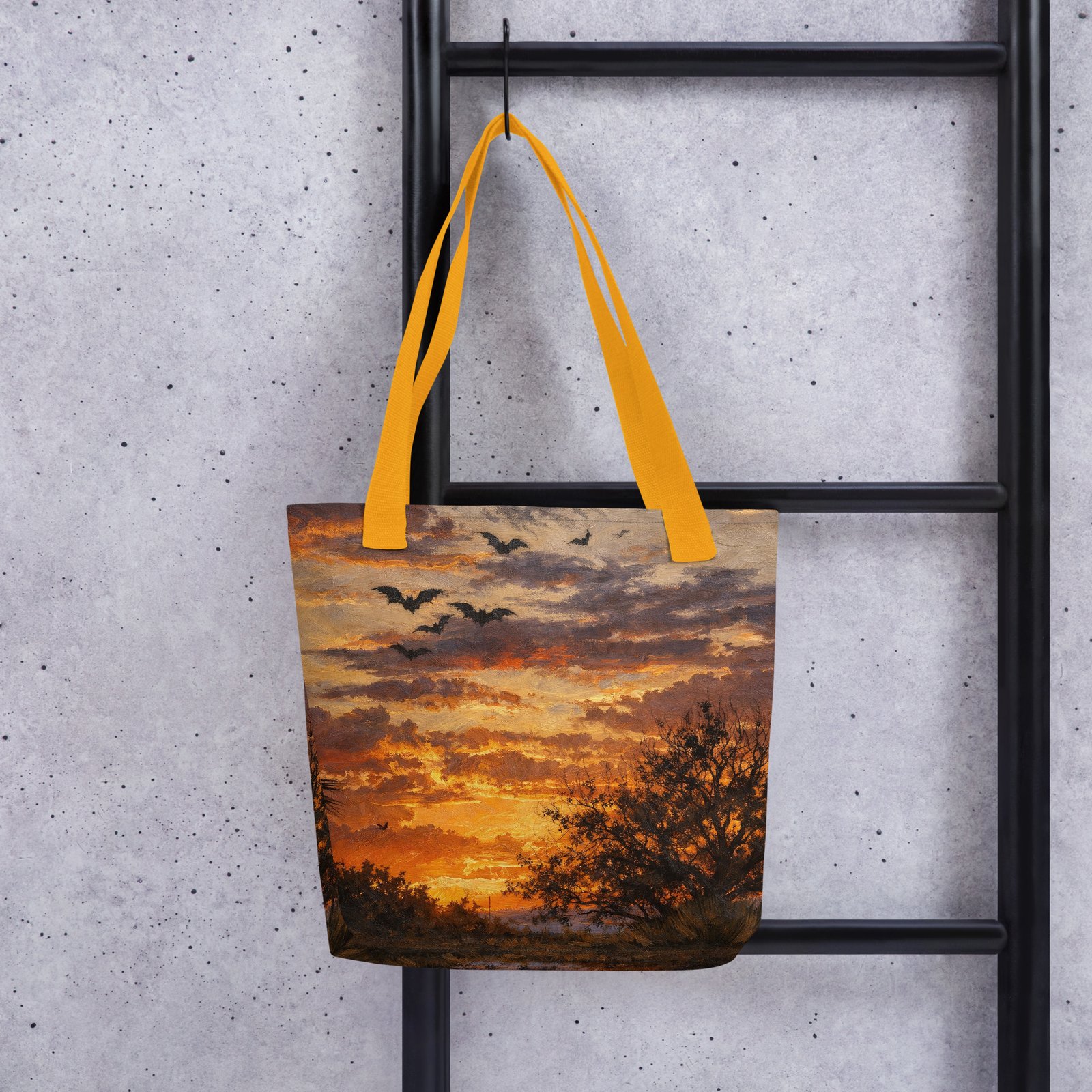 Sunrise With Bats Tote β Original Photo Turned Painterly Artwork - Image 5