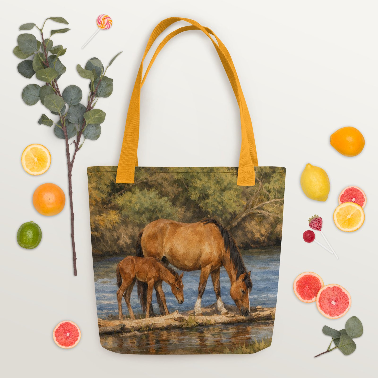 In Tribute to the Salt River Mare & Foal β Painterly Tote - Image 13