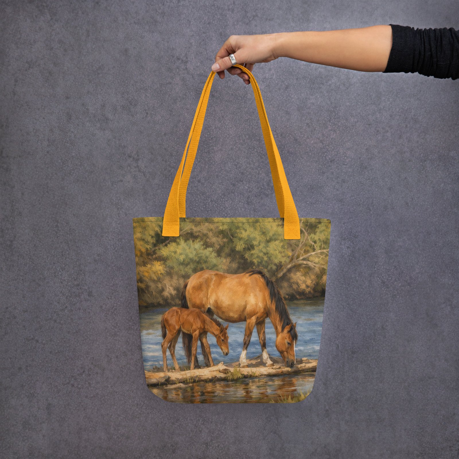 In Tribute to the Salt River Mare & Foal β Painterly Tote - Image 7
