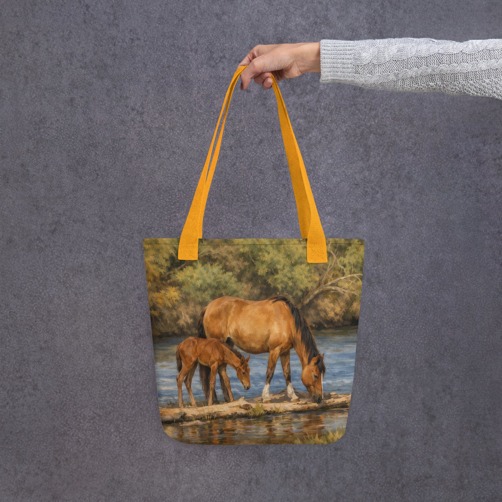 In Tribute to the Salt River Mare & Foal β Painterly Tote - Image 6