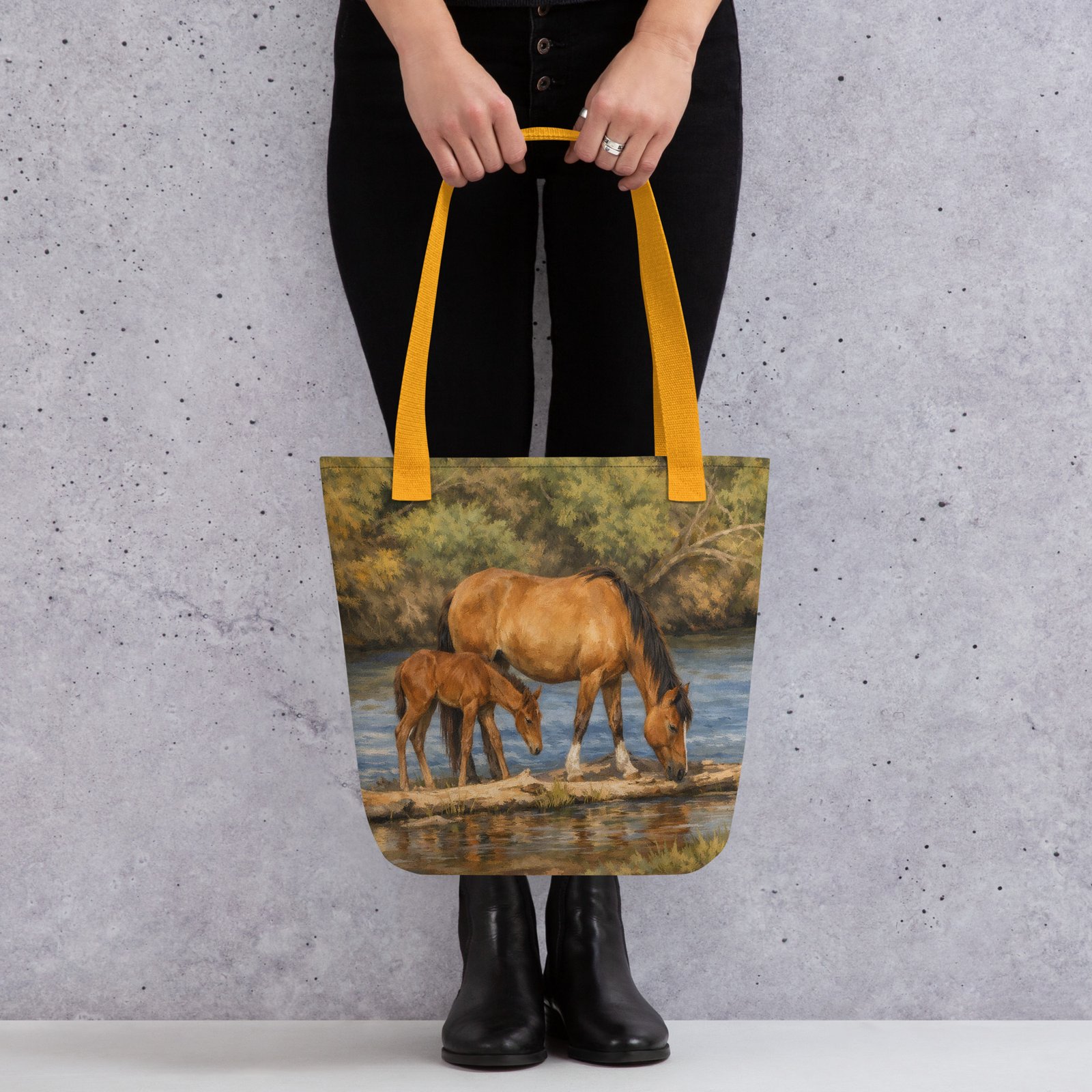 In Tribute to the Salt River Mare & Foal β Painterly Tote - Image 5