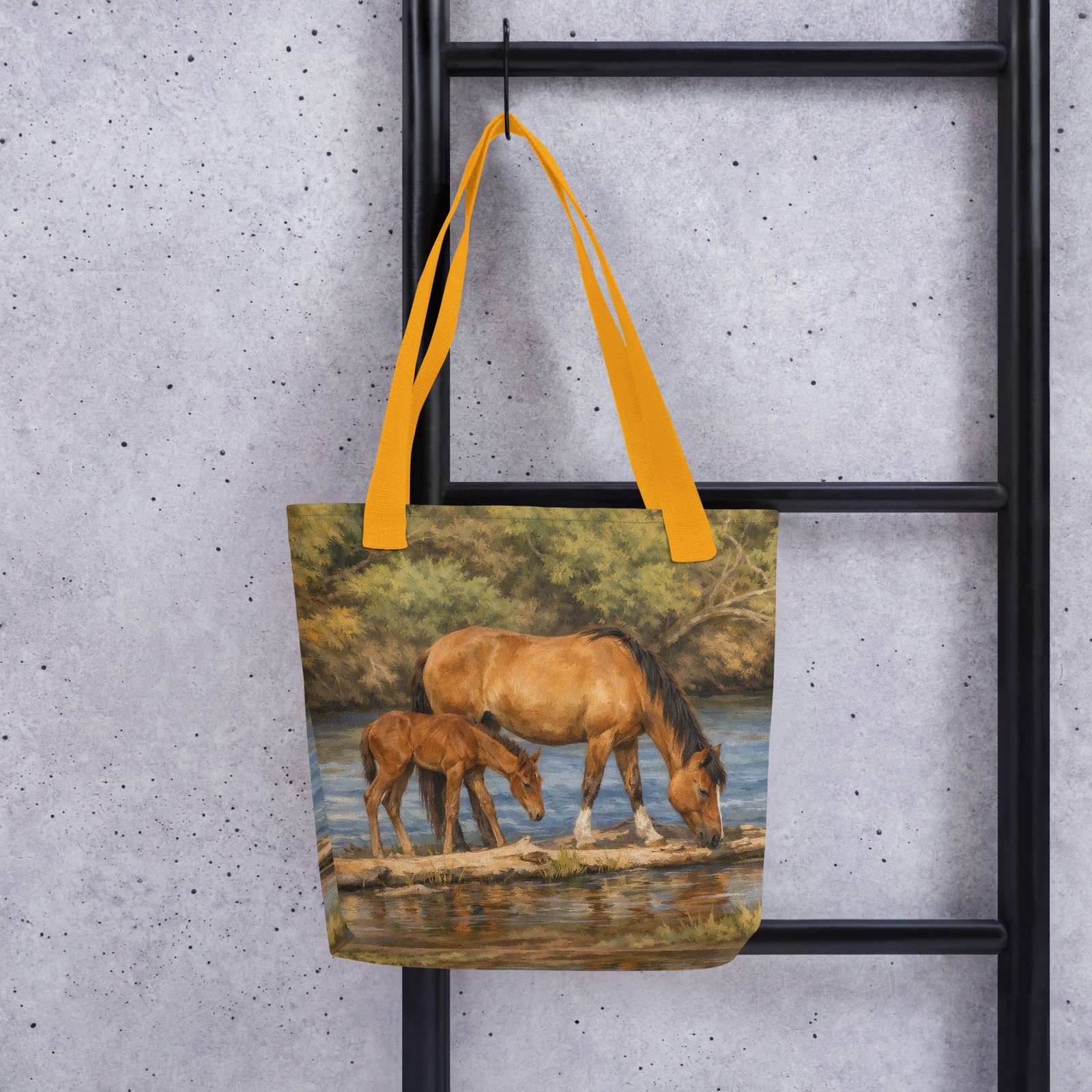 In Tribute to the Salt River Mare & Foal β Painterly Tote - Image 4