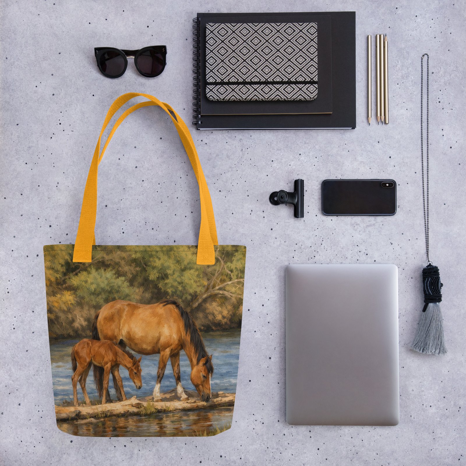 In Tribute to the Salt River Mare & Foal β Painterly Tote - Image 2
